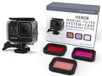 GoScope HERO8 Black 60M HOUSING & Filters - MICBERGSMA Edition - (Fits GoPro HERO8 Black) Laser Cut Contrast Enhancement Glass:Colorful/Vivid Underwater Video/Pictures - Includes: Housing & 3 Filters