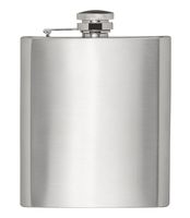 HIC Harold Import Co. 48025 Hip Flask, 8-Ounce, 18/8 Stainless Steel