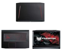 decalrus - Protective Decal for Acer Predator Helios 300 PH317 (17" Screen) Laptop Black Carbon Fiber Skin case Cover wrap CFacerPredatorHelios17Black