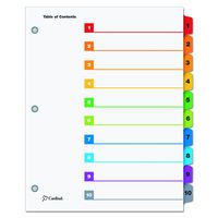 Cardinal by TOPS Products QuickStep OneStep Bulk Index System, 10-Tab, Multi-Color, Box of 24 Sets (61038CB)