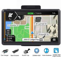 Car GPS, AOBOER 7 inch Touchscreen GPS Navigation System with Sunshade for Car Truck Motorhome &8GB 256MB Satellite Navigator Device with 2019 Maps Free Lifetime Map Updates