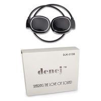 Denej Black Mini On Ear Bluetooth Wireless Headphones Gift Set - Touch Pad Compact On-Ear Cordless Sweatproof Headset for Gym, Running and Leisure. Crisp HD Audio,Microphone and Pouch.