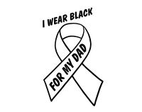 Diamond Graphics I Wear Black for My Dad - Melanoma (4" x 6") Black Die Cut Decal Bumper Sticker for Windows, Cars, Trucks, Laptops, Etc.