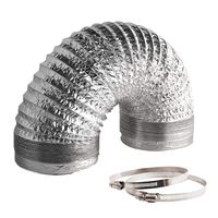 VIVOSUN 6 Inch 16 Feet Non-Insulated Flex Air Aluminum Ducting for HVAC Ventilation with 2 Stainless Steel Clamps