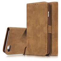 iPhone 8 Plus Case, Dfly Premium PU Leather Flip Wallet Case Cover with Breathe Freely Design for Apple iPhone 8 Plus (2017), Brown
