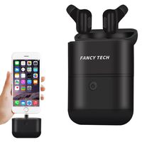 True Wireless Earbuds Fancytech Bluetooth Headphones Mini True Stereo Bluetooth Earbuds in Ear Wireless Bluetooth Headset 4.2 Twins Earphone with Charging Case-Black
