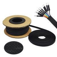 PET Expandable Braid Sleeving Flexo Wire Cable Sleeve (0.4" 100ft Black) Striveday