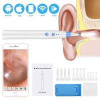 Ear Otoscope White, Amabana Wireless Ear Camera, WiFi Ear Scope with 1.3Megapixels HD Camera, Ear Cleaning Endoscope with 6 Adjustable LEDs iOS Android Phones and Ipad