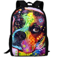 Backpack Colorful Boxer Dog Womens Laptop Backpacks Shoulder Bag Travel Daypack