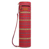 ELENTURE Full-Zip Exercise Yoga Mat Carry Bag with Multi-Functional Storage Pockets (Bohe-Red)