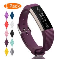 KingAcc Compatible Replacement Bands for Fitbit Alta HR, Fitbit Alta, Silicone Fitbit Alta HR Band Alta Band, Buckle Wristband Strap Women Men (1-Pack, Dark Purple, Small)