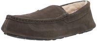 Amazon Essentials Men's Leather Moccasin Slipper, Charcoal, 12 M US
