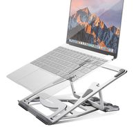 Aluminum Laptop Stand Adjustable, Foldable Ergonomic Portable Laptop Riser, Ventilated Stand Holder for MacBook Pro/Air, HP, Dell, Lenovo, Samsung, Acer, Huawei MateBook