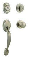 Kwikset Dakota Single Cylinder Handleset with Polo Knob featuring SmartKey in Satin Nickel - 96870-090