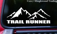 Minglewood Trading Trail Runner 8" x 3" Vinyl Decal Sticker - Running 5K 10K 13.1 26.2 Marathon - 20 Color Options - - Sky Blue