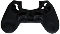 Assecure Pro black soft silicone skin grip protective cover for Sony PS4 controller rubber bumper case with ribbed handle grip [Playstation 4]