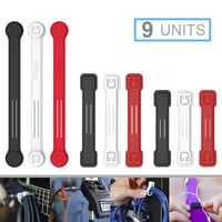 Cloop Magnetic Cable Keeper, 3 Small, 3 Large, 3 XL (Assorted Colors). Ideal Cord Organizer Cable Management for Home Appliances Electronics Power Adapters Extensions Earbuds Headphones USB Cables