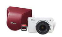 Nikon 1 J1 10.1 MP HD Digital Camera System with 10-30mm VR 1 NIKKOR Lens, 8 GB SD Card, and Case (White)