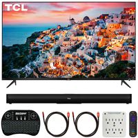 TCL 55S525 55-inch 5-Series Roku Smart HDR 4K UHD TV (2019) Bundle Alto 5 2.0 Channel Sound Bar, 2X Deco Gear 6FT 4K HDMI Cable, Wireless Keyboard and 6-Outlet Surge Adapter with Night Light