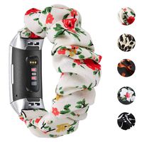fastgo Compatible with Fitbit Charge 3/Charge 3 SE Bands, Women Girls Scrunchie Replacement Elastic Stretch Bands Wristband Sport Strap Bracelet Cuff Compatible with Fitbit HR