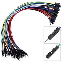 Premium Breadboard Jumper Wires Male to Female 0.1'' Square Head 100-Pack 10 Colors 24AWG by Hellotronics (30CM, 1P M/F)