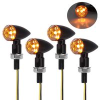 Justech 4PCS Motorcycle LED Turn Signal Indicator Amber Light Mini Bullet Shape Aluminum Motorbike Indicators Blinker Lights Universal for M8 Motorcycles