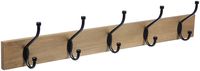 AmazonBasics Wall-Mounted Farmhouse Coat Rack, 5 Standard Hooks, Barnwood
