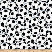 Timeless Treasures Packed Soccer Balls, White