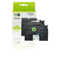 NineLeaf Label Tape Replacement Compatible for Brother p-Touch TZe-231 TZe 231 PTH110 PT-D200 PTD600 Pt-d400 Label Maker Standard Laminated Black on White 12mm 26.2 Feet Roll 2 Pack