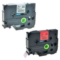 GREENCYCLE 2 Pack Compatible for Brother P-Touch Label Maker TZ TZe Laminated Tape 18mm Combo Set TZe-241 TZe-441 TZe TZ 241 441 PT-D400 PT-1890C 3/4 Inchx26.2 ft. (Set of Black Print on White Red)