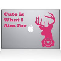 The Decal Guru Deer Hunting MacBook Decal Vinyl Sticker - 13" MacBook Pro (2016 & Newer) - Pink (1246-MAC-13X-BG)