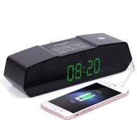 AFILADO Wireless Bluetooth Speaker with Stereo Sound, Digital Alarm Clocks, FM Radio, LED Display, Cell Phone USB Charging and TF Card Slot