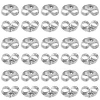 SANNIX 30pcs/15 Pairs Silver Plated Earring Backs Replacement Secure Ear Lockings (A)