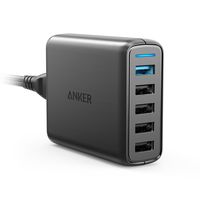 Anker Quick Charge 3.0 51.5W 5-Port USB Wall Charger, PowerPort Speed 5 for Galaxy S10/S9/S8/edge/Plus, Note 8/7, LG G4/G5, HTC One M9/A9, Nexus 9, with PowerIQ for iPhone Xs/Max/XR/X, iPad, and More
