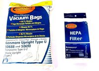 EnviroCare Replacement Vacuum Bags for Kenmore Upright 50688 and 50690, Panasonic Type U-2 Uprights 9 Bags and 1 EF-1 HEPA Filter