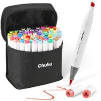 72 Colors Alcohol Markers, Ohuhu Brush & Chisel Double Tipped Sketch Marker for Kids, Artist, Alcohol Brush Art Marker Set Bonus 1 Blender for Sketching, Adult Coloring, Great Mother's Day Gift