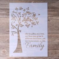 DIY Decorative Stencil Template for Painting on Walls Furniture Crafts, Family Tree (A4 Size)