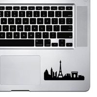 StickAny Palm Series Paris Skyline 2 Sticker for MacBook Pro, Chromebook, and Laptops (Black)