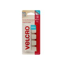 VELCRO Brand Removable Mounting Squares 3/4In, White, 80 CT