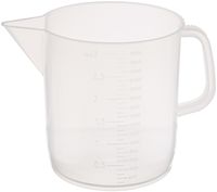 Globe Scientific 601159-1 Polypropylene Short Form Beaker with Handle, Molded Graduations, 3000mL Capacity