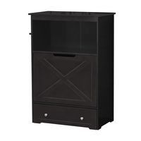 zoovilla Windsor Pet Feeders with storage - dog bowl stand, pet feeder station, Black