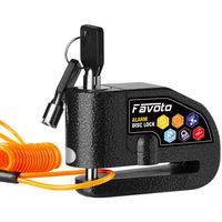 Favoto Disc Lock Alarm, 110 dB Alarm Sound Disc Brake Padlock for Motorcycle e-Bike Bicycle Scooter, 0.27 inch/7mm Lock Pin with Reminder Cable and Carrying Bag