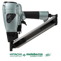Metabo HPT Positive Placement Nailer, Pneumatic, Accepts 1-1/2" Nails, Metal Connector, Strap-Tite Fastening System, (NR38AK)
