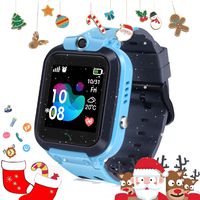 Kid Smart Watch, GPS-Call-Waterproof-Watch for Boys Girls Two-Way SOS SmartWatches with Digital Camera Voice Chat Alarm Clock Phone Watch Touchscreen Game Smart Watch Birthday Gift for Kids Age （Blue）
