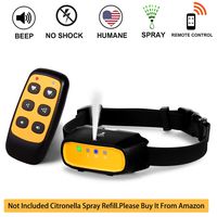 Spray Dog Training Collar with Remote Control,2 Modes Spray Dog Bark Collar (Not Included Citronella Spray),500 ft Range No Electric Shock Harmless,Rechargeable Waterproof (With Remote Control)
