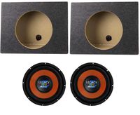 2) Legacy LWFX107 10" 1400W Car Audio Subwoofers + 2) 10" Single Sealed Sub Box