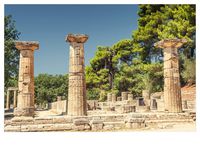 Lfeey 5x3ft Antique Greece Sanctuary Pillar Photography Backdrop Ancient Greek Ruins Olympia Historic Building Column Photo Background Travel Photo Booth Props