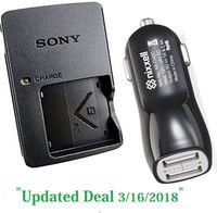 Sony BC-CSN Charger for Sony NP-BN1 NP-BN Cyber-shot, DSC-W530, W550, W560, W570, W580, W620, W650, W690, W710, W730, W800, W810, W830, WX30, WX50, WX70, WX80, WX150, WX220 Cameras + Bonus Car Charger