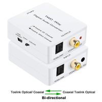 Optical to Coaxial or Coax to Optical Digital Audio Converter, avedio links Optical SPDIF Toslink to Coaxial and Coaxial to Optical SPDIF Toslink Bi-Directional Digital Audio Switch Splitter Converter
