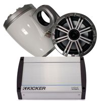 KICKER Marine Wake Tower System w/Silver 6.5 Speakers, 40KXM400.4 400 Watt Amplifier